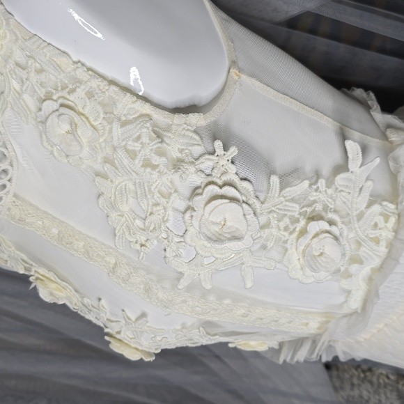 Sheer Mesh Floral Applique Maxi Dress from Love Culture SM Cream - Picture 3 of 7